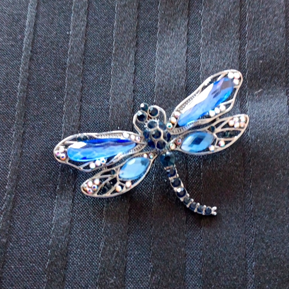 Lovely Sparkly Dragonfly Brooch NWOT